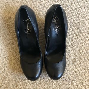 Jessica Simpson round toe wedges black size 10